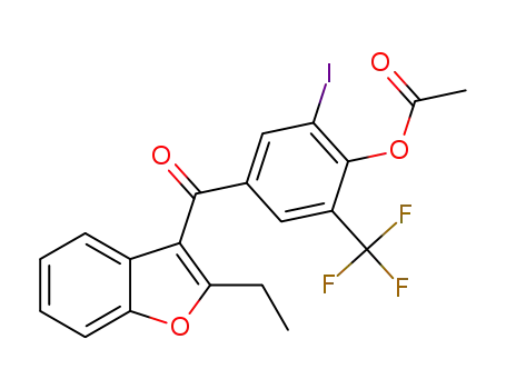 acetic acid 4-(2-ethylbenzofuran-3-carbonyl)-2-iodo-6-(trifluoromethyl)phenyl ester