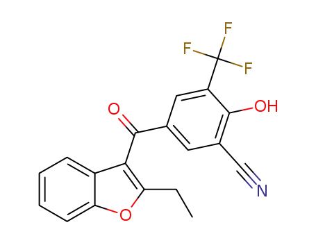 5-(2-ethylbenzofuran-3-carbonyl)-2-hydroxy-3-(trifluoromethyl)benzonitrile
