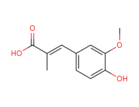 Molecular Structure of 99865-71-1 (3-(4-HYDROXY-3-METHOXY-PHENYL)-2-METHYL-ACRYLIC ACID)