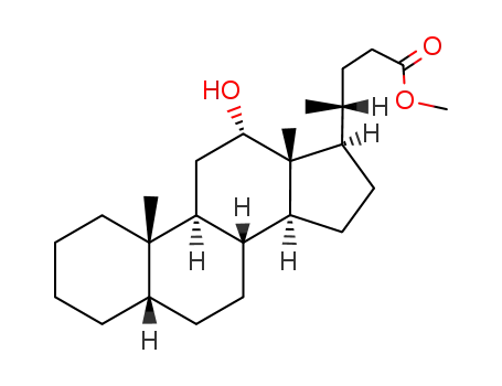 Molecular Structure of 1249-70-3 (12α-Hydroxy-5β-cholan-24-oic acid methyl ester)