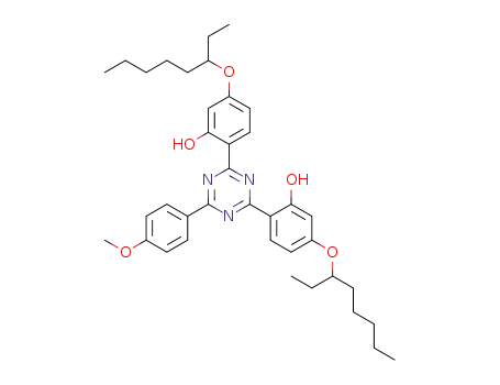2,4-bis((4-(ethyl-hexyloxy)-2-hydroxy)-phenyl)-6-(4-methoxyphenyl)-1,3,5-triazine