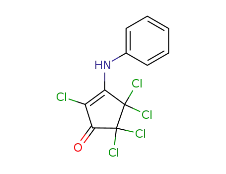 Molecular Structure of 61108-14-3 (2-Cyclopenten-1-one, 2,4,4,5,5-pentachloro-3-(phenylamino)-)
