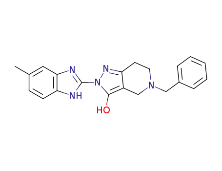 5-benzyl-2-(5-methyl-1H-benzo[d]imidazol-2-yl)-4,5,6,7-tetrahydro-2H-pyrazolo-[4,3-c]pyridin-3-ol