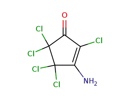 Molecular Structure of 60592-72-5 (2-Cyclopenten-1-one, 3-amino-2,4,4,5,5-pentachloro-)