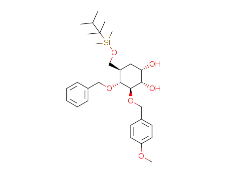 4-O-benzyl-3-O-(4-methoxybenzyloxy)-6-O-thexyldimethylsilyl-5a-carba-α-D-glucopyranose
