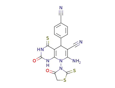 7-amino-5-(4-cyanophenyl)-1,2,3,4,5,8-hexahydro-2-oxo-8-(4-oxo-2-thioxothiazolidinyl)-4-thioxopyrido[2,3-d]pyrimidine-6-carbonitrile