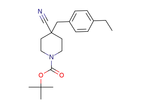 tert-butyl 4-cyano-4-(4-ethylbenzyl)piperidine-1-carboxylate