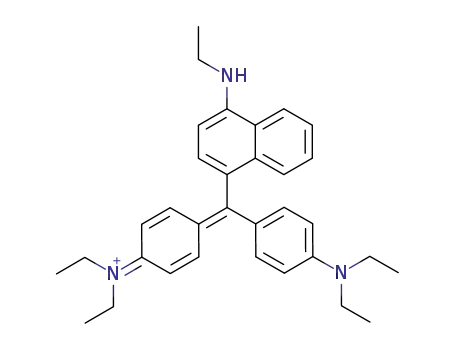 Molecular Structure of 36396-19-7 (Ethanaminium,N-[4-[[4-(diethylamino)phenyl][4-(ethylamino)-1-naphthalenyl]methylene]-2,5-cyclohexadien-1-ylidene]-N-ethyl-)
