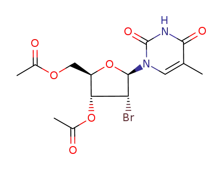 Molecular Structure of 110483-43-7 (2'-Bromo-2'-deoxy-3',5'-di-O-acetyl-5-methyluridine)