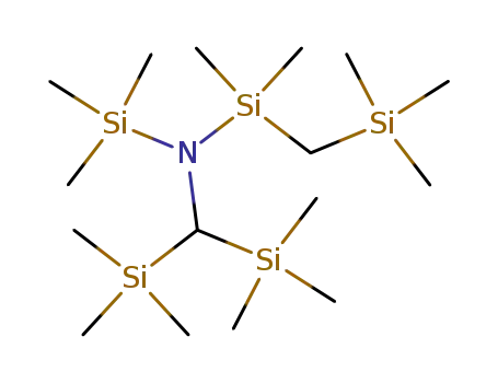 Molecular Structure of 138482-32-3 (Silanamine,
N-[bis(trimethylsilyl)methyl]-1,1-dimethyl-N-(trimethylsilyl)-1-[(trimethylsil
yl)methyl]-)