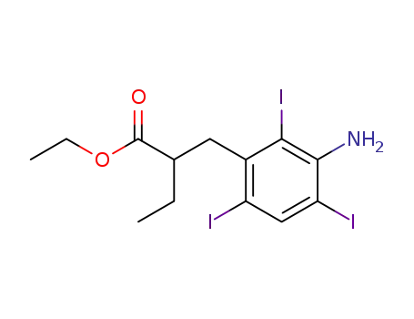 Molecular Structure of 100850-30-4 (ethyl 2-[(3-amino-2,4,6-triiodo-phenyl)methyl]butanoate)