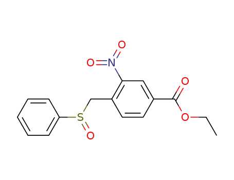 Molecular Structure of 141693-27-8 (Benzoic acid, 3-nitro-4-[(phenylsulfinyl)methyl]-, ethyl ester)