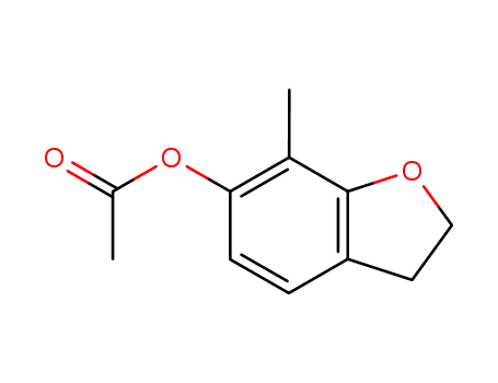 Molecular Structure of 21861-24-5 (6-Benzofuranol, 2,3-dihydro-7-methyl-, acetate)