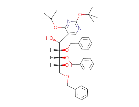 (2S,3R,4R)-2,3,5-Tris-benzyloxy-1-(2,4-di-tert-butoxy-pyrimidin-5-yl)-pentane-1,4-diol