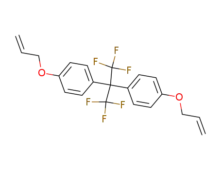 Molecular Structure of 82986-78-5 (Benzene,
1,1'-[2,2,2-trifluoro-1-(trifluoromethyl)ethylidene]bis[4-(2-propenyloxy)-)