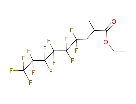 Molecular Structure of 140834-68-0 (Nonanoic acid, 4,4,5,5,6,6,7,7,8,8,9,9,9-tridecafluoro-2-methyl-, ethyl
ester)