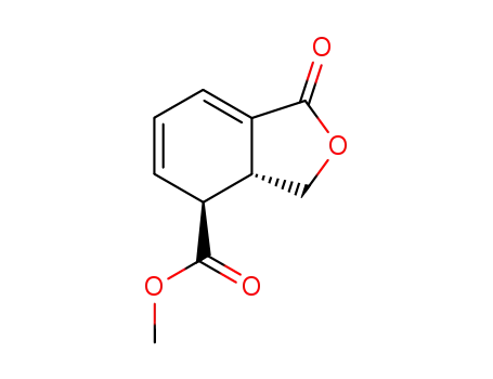 Molecular Structure of 96600-64-5 (4-Isobenzofurancarboxylic acid, 1,3,3a,4-tetrahydro-1-oxo-, methyl
ester, cis-)