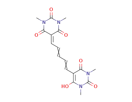Molecular Structure of 78902-42-8 (2,4,6(1H,3H,5H)-Pyrimidinetrione,
5-[5-(hexahydro-1,3-dimethyl-2,4,6-trioxo-5-pyrimidinyl)-2,4-pentadienyl
idene]-1,3-dimethyl-)