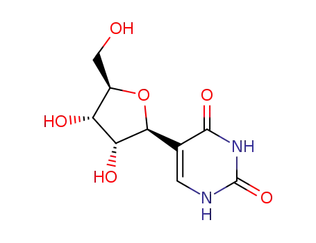 Molecular Structure of 1445-07-4 (2,4(1H,3H)-Pyrimidinedione,5-b-D-ribofuranosyl-)