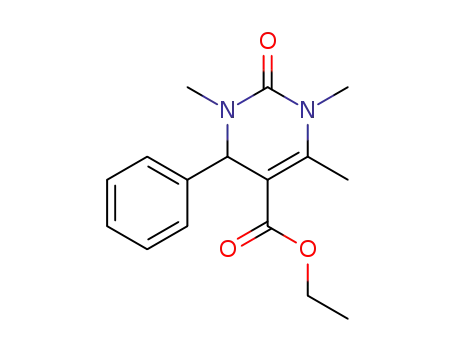 Molecular Structure of 67092-74-4 (5-Pyrimidinecarboxylic acid,
1,2,3,4-tetrahydro-1,3,6-trimethyl-2-oxo-4-phenyl-, ethyl ester)
