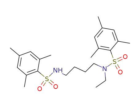 Molecular Structure of 189341-51-3 (Benzenesulfonamide,
N-ethyl-2,4,6-trimethyl-N-[4-[[(2,4,6-trimethylphenyl)sulfonyl]amino]butyl]-)
