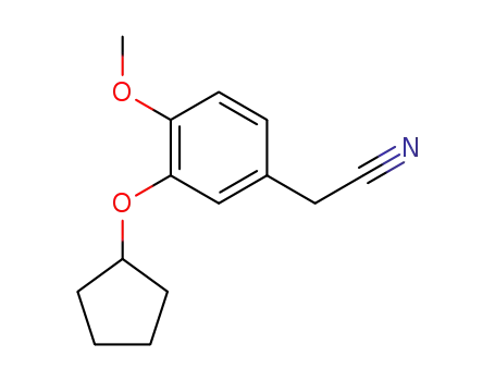 Molecular Structure of 141333-36-0 (2-(3-(cyclopentyloxy)-4-methoxyphenyl)acetonitrile)