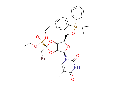 (S)-2',3'-O-(2-bromo-1-diethylphosphonoethylidene)-5'-O-tert-butyldiphenylsilyl-5-methyluridine