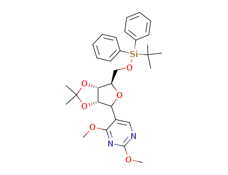 5-[6-(tert-butyl-diphenyl-silanyloxymethyl)-2,2-dimethyl-tetrahydro-furo[3,4-d][1,3]dioxol-4-yl]-2,4-dimethoxy-pyrimidine