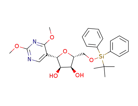 (2R,3S,4R,5S)-2-(tert-Butyl-diphenyl-silanyloxymethyl)-5-(2,4-dimethoxy-pyrimidin-5-yl)-tetrahydro-furan-3,4-diol