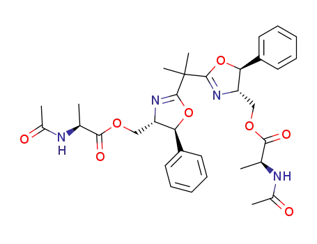(2S)-acetylaminopropionic acid 2-{1-[(4S)-((2S)-acetylaminopropionyloxymethyl)-(5S)-phenyl-4,5-dihydrooxazol-2-yl]-1-methylethyl}-(5S)-phenyl-4,5-dihydrooxazol-(4S)-ylmethyl ester