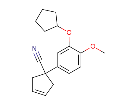Molecular Structure of 401518-81-8 (3-Cyclopentene-1-carbonitrile, 1-[3-(cyclopentyloxy)-4-methoxyphenyl]-)