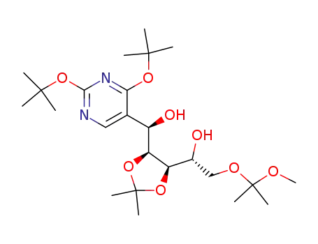 (R)-1-{(4R,5S)-5-[(R)-(2,4-Di-tert-butoxy-pyrimidin-5-yl)-hydroxy-methyl]-2,2-dimethyl-[1,3]dioxolan-4-yl}-2-(1-methoxy-1-methyl-ethoxy)-ethanol