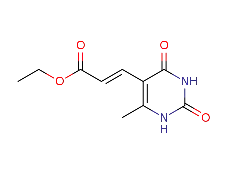 Molecular Structure of 28277-68-1 (ethyl (2E)-3-(6-methyl-2,4-dioxo-1,2,3,4-tetrahydropyrimidin-5-yl)prop-2-enoate)
