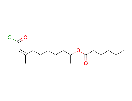 Hexanoic acid (Z)-8-chlorocarbonyl-1,7-dimethyl-oct-7-enyl ester