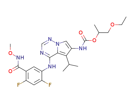 [4-(2,4-difluoro-5-methoxycarbamoyl-phenylamino)-5-isopropyl-pyrrolo[2,1-f][1,2,4]triazin-6-yl]-carbamic acid 2-ethoxy-1-methyl-ethyl ester