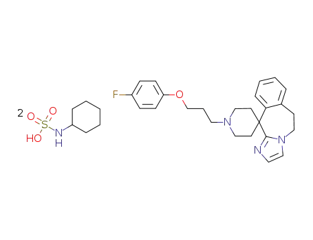 1'-[3-(4-fluorophenoxy)propyl]-5,6-dihydrospiro[imidazo[2,1-b][3]benzazepine-11-[11H],4'-piperidine] cyclohexylsulfamate (1:2)