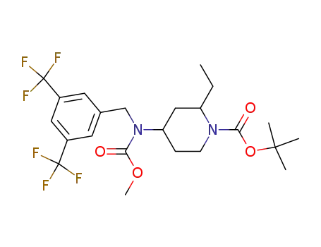4-[(3,5-bis-trifluoromethyl-benzyl)-methoxycarbonyl-amino]-2-ethyl-piperidine-1-carboxylic acid tert-butyl ester