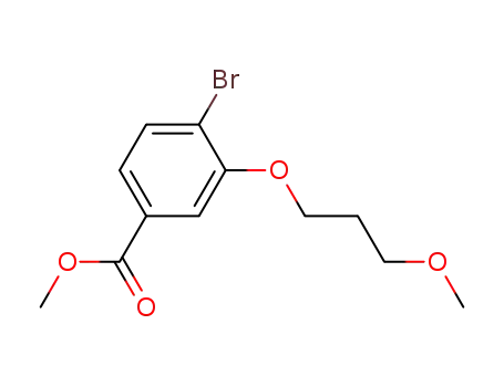 Molecular Structure of 895240-78-5 (Benzoic acid, 4-bromo-3-(3-methoxypropoxy)-, methyl ester)
