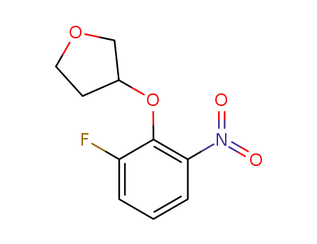 Molecular Structure of 917909-41-2 (Furan, 3-(2-fluoro-6-nitrophenoxy)tetrahydro-)