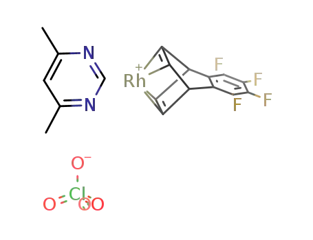 {Rh(tetrafluorobenzobarrelene)(4,6-dimethylpyrimidine)}(ClO4)