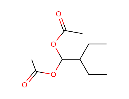 Molecular Structure of 845791-28-8 (1,1-Butanediol, 2-ethyl-, diacetate)