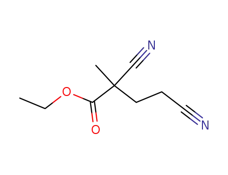 Molecular Structure of 30378-23-5 (Butanoic acid, 2,4-dicyano-2-methyl-, ethyl ester)