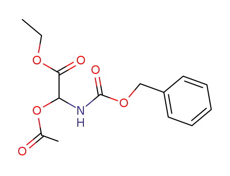 Molecular Structure of 62183-04-4 (Acetic acid, (acetyloxy)[[(phenylmethoxy)carbonyl]amino]-, ethyl ester)