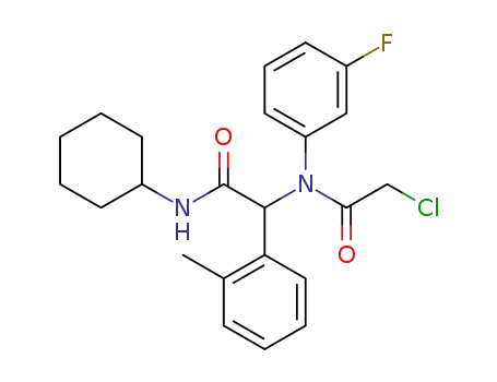 2-chloro-N-(2-(cyclohexylamino)-2-oxo-1-(o-tolyl)ethyl)-N-(3-fluorophenyl)acetamide