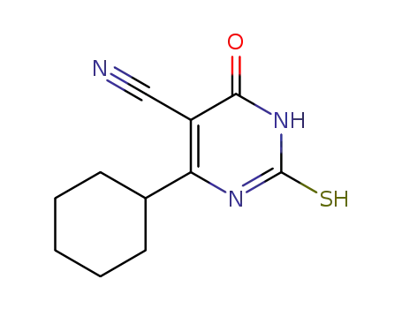 Molecular Structure of 290313-19-8 (4-CYCLOHEXYL-2-MERCAPTO-6-OXO-1,6-DIHYDROPYRIMIDINE-5-CARBONITRILE)