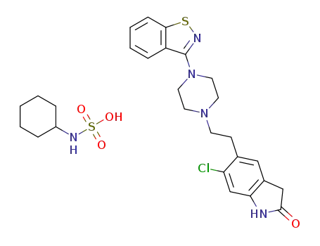5-[2-[4-(1,2-benzisothiazol-3-yl)-1-piperazinyl]ethyl]-6-chloro-1,3-dihydro-2H-indol-2-one N-cyclohexylsulfamate