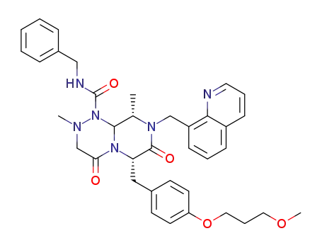 (6S,9S)-N-benzyl-6-(4-(3-methoxypropoxy)benzyl)-2,9-dimethyl-4,7-dioxo-8-(quinolin-8-ylmethyl)octahydro-1H-pyrazino[2,1-c][1,2,4]triazine-1-carboxamide