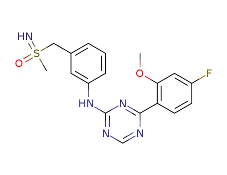 (rac)-4-(4-fluoro-2-methoxyphenyl)-N-{3-[(S-methylsulfonimidoyl)methyl]phenyl}-1,3,5-triazin-2-amine