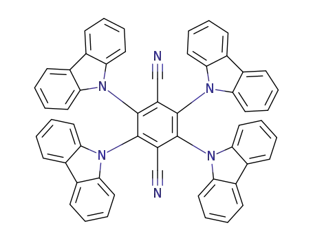 Molecular Structure of 1416881-53-2 (2,3,5,6-tetrakis(carbazol-9-yl)-1,4-dicyanobenzene)
