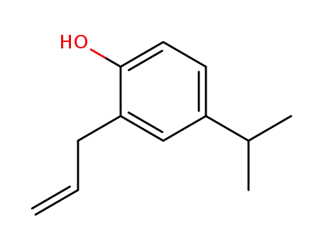 Molecular Structure of 74663-59-5 (Phenol, 4-(1-methylethyl)-2-(2-propenyl)-)